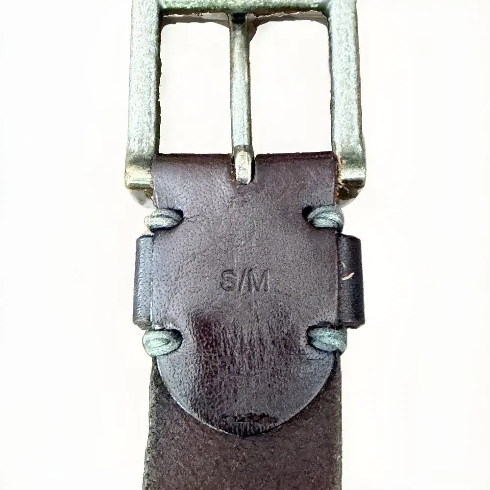 Vintage Y2K ABERCROMBIE & FiITCH Moose Embossed Leather Belt Brown Size S / M